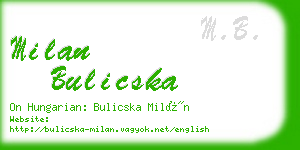 milan bulicska business card